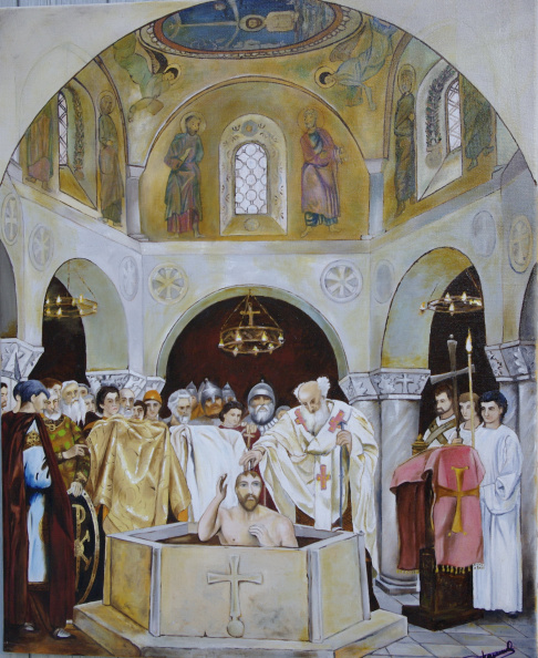  Le baptème du grand duc  Vladimir d'ap. Victor Mikhailovich Vasnetsov - 20 F