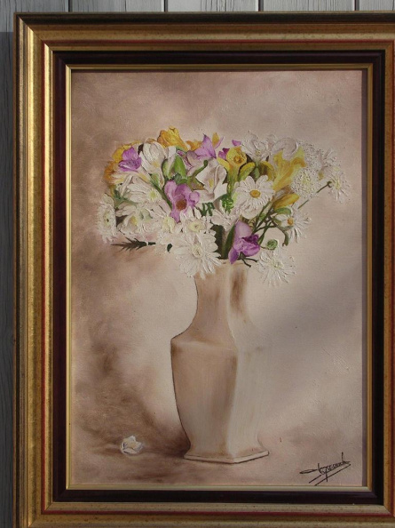 Bouquet au vase blanc