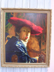 Jeune fille au chapeau rouge d'ap  Johannes Vermeer
