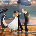 The Singing Butler d'ap. Jack Vettriano huile sur lin 25 F - 81 x 65 