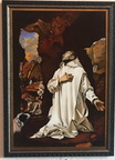  St Bruno priant dans le désert d'ap. N. Mignard huile - 20 M (73 x 50)