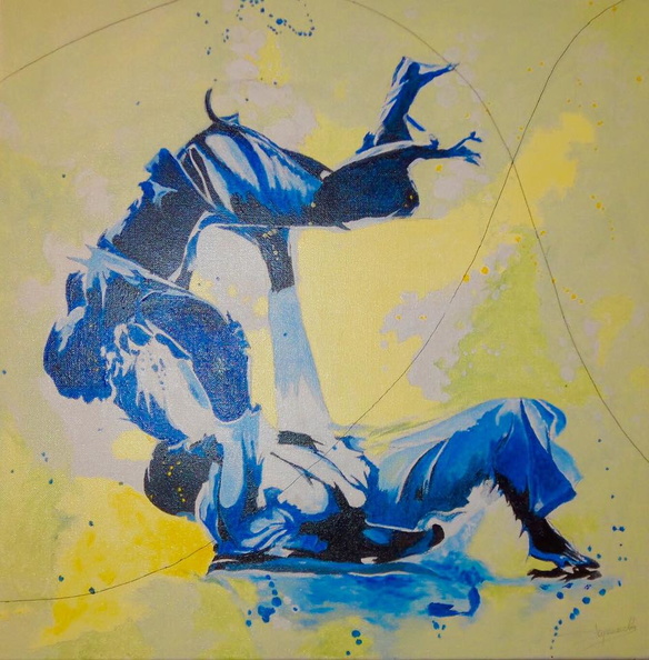  Judo   - peinture acrylique 50 x 50