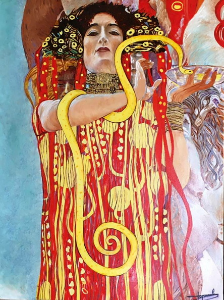  Hygieia d'ap Klimt Huile sur lin 12 P (61 x 46)