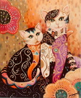   Chats 2 - d'ap. Klimt (55 x 46