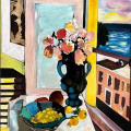 "Bouquet de roses à la fenêtre" d'ap.  H.  Matisse  (1922) 12 F - 61 x 50 cm