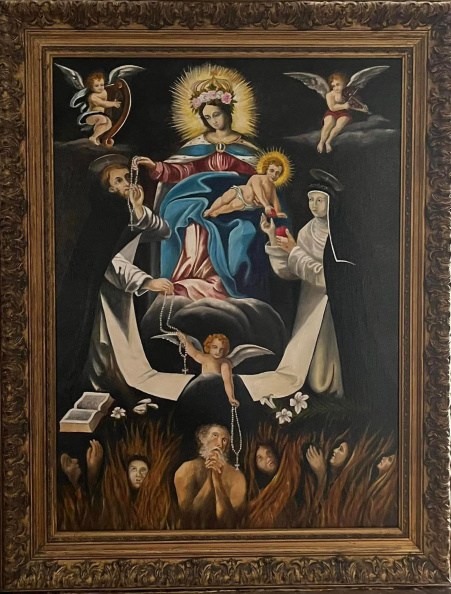 La Donation du Rosaire à sainte Catherine de Sienne et saint Dominique - d'ap anonyme 73 x 50 - 12 P