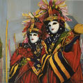  "Les masques  rouges"  d'ap. Léon  Zanella   8F - 46 x 38