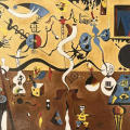  "Le carnaval d'Arlequin" d'ap. Joan Miró huile sur toile de lin - 15 M (65 x 46)