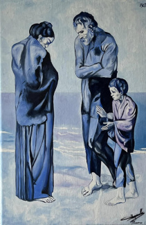 Les pauvres au bord de mer/ d 'ap. Picasso 60 x 40  