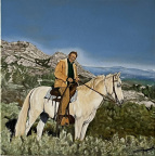  Balade avec Blanc du Jale   /   huile   - 50 x 50