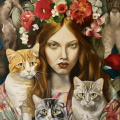  "les yeux verts" d'ap. image créée par IA -huile  (73 x 60)