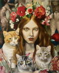  "les yeux verts" d'ap. image créée par IA -huile  (73 x 60)