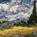 Champ  de blé d'ap. Van Gogh  huile  60 x 60