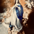 "Immaculée Conception"  d'ap. Murillo huile sur toile de lin - 20 P (73 x 54)