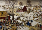  "Le Dénombrement de Bethléem "  d'ap.  P.Brueghel 20 P - 73 x 54  (original  : 116 cm x 164 cm)