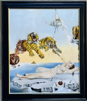        "Rêve causé par le vol d'une abeille autour d'une grenade, une seconde avant le réveil"  d'ap Dali -  20 F (73 x 60)