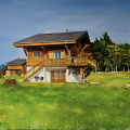  "Le chalet d'Elodie"  huile sur lin - 25 M (81 x 54 cm)