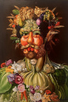  Portrait de Rodolphe II Vertumne - d'ap. G. Arcimboldo (1591) huile sur lin  20 M  (73cm X 50)